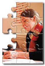 English students studying
